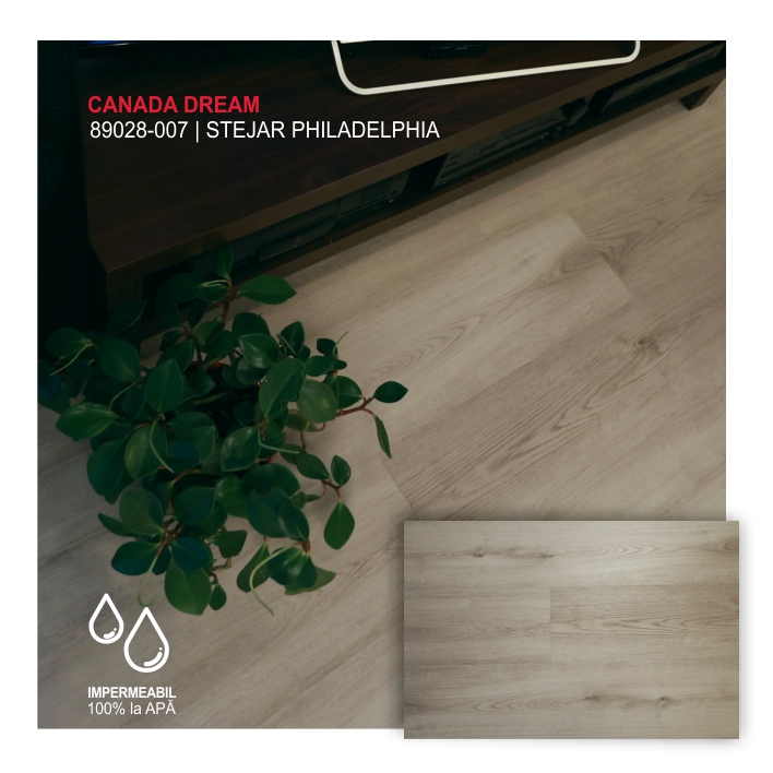 Pardoseala SPC STONEWOOD cu substrat, 89028-007 Stejar Philadelphia, colecția CANADA DREAM