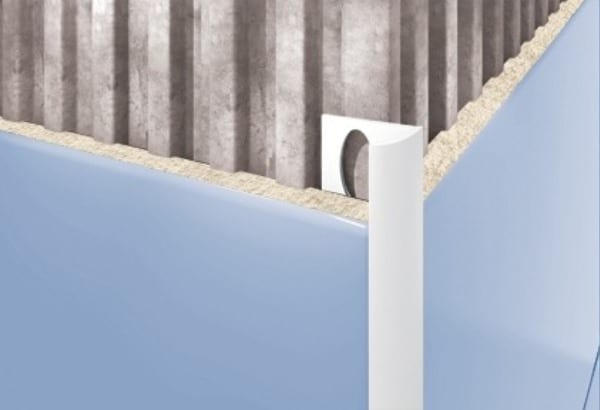 Profil PVC, Gri, 10 mm extern pentru gresie, 2.5 m