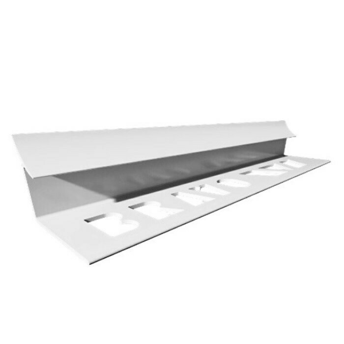 Profil PVC alb 10 mm intern pentru gresie, 2.5 m
