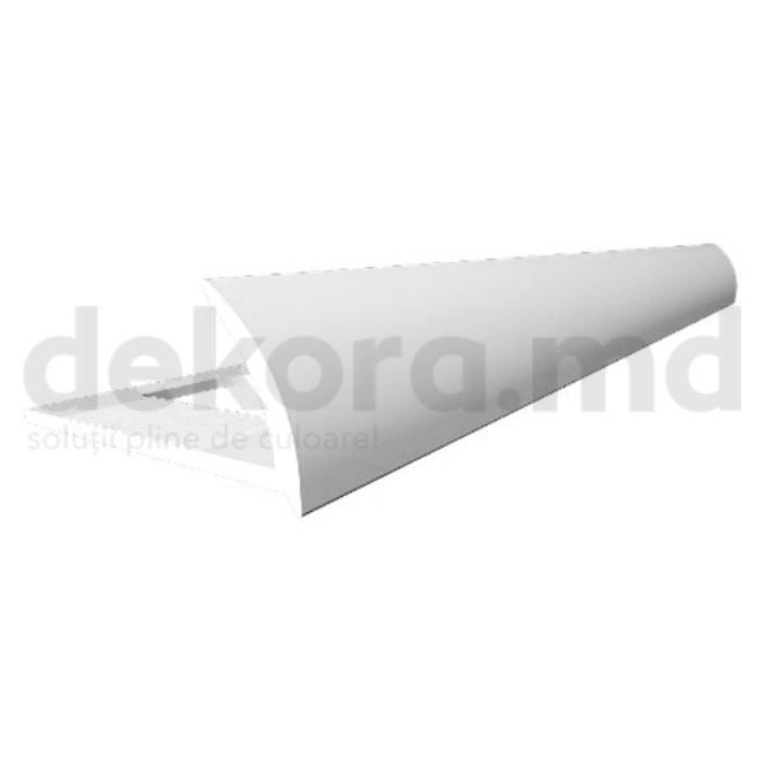 Profil PVC alb 7 mm extern pentru gresie, 2.5 m