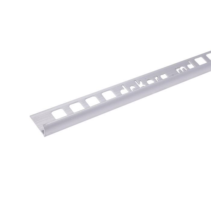 Z8, Profil aluminiu pentru gresie 8 mm, colț exterior, 2,5 m, Silver Matt