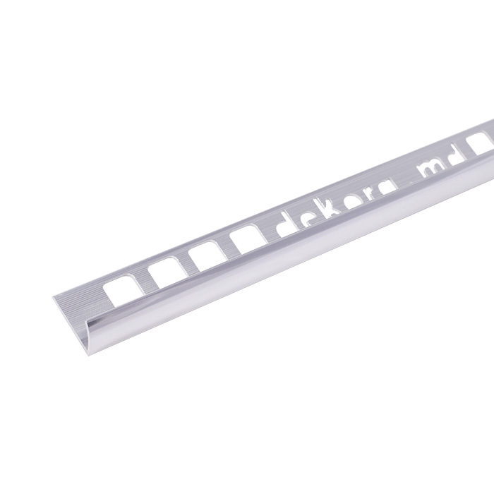 Z10, Profil aluminiu pentru gresie 10 mm, colț exterior, 2.5m, Polish Silver