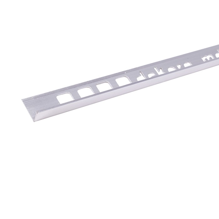 L8, Profil aluminiu pentru gresie 8 mm, 2.5 m, Polish Silver