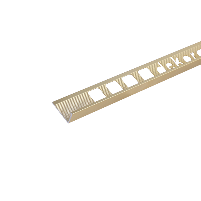 L12, Profil aluminiu pentru gresie 12 mm, 2.5 m, Polish Gold
