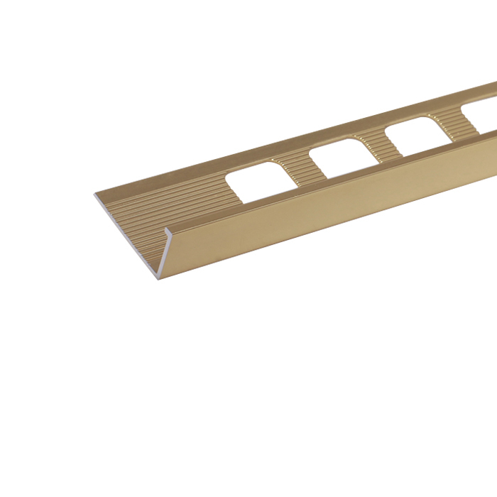 L10, Profil aluminiu pentru gresie 10 mm, 2.5 m, Polish Gold
