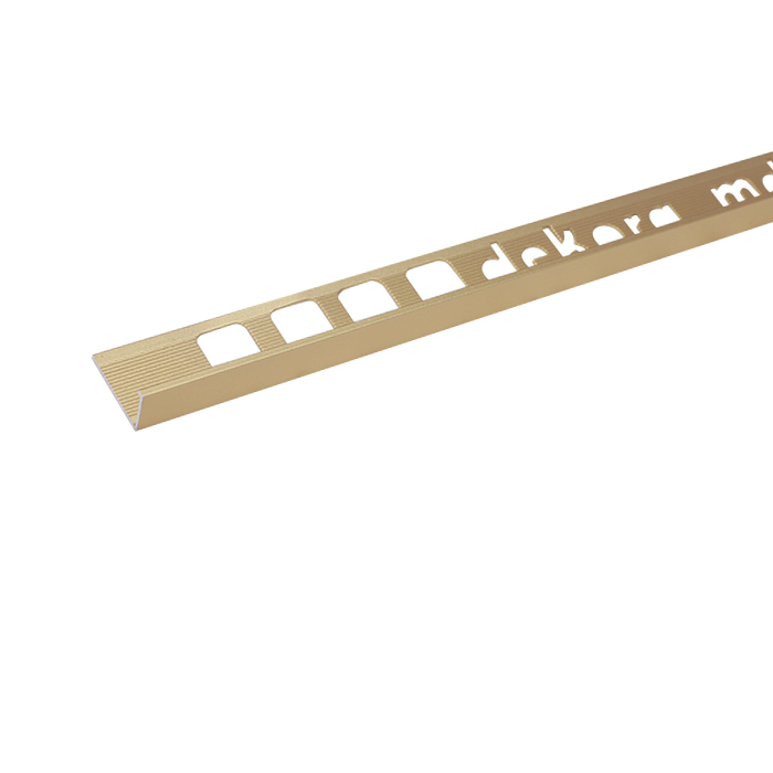 L10, Profil aluminiu pentru gresie 10 mm, 2.5 m, Polish Gold