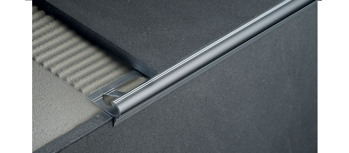 S3, Profil aluminiu semirotund incorporabil pentru trepte, 3 m, Silver Matt