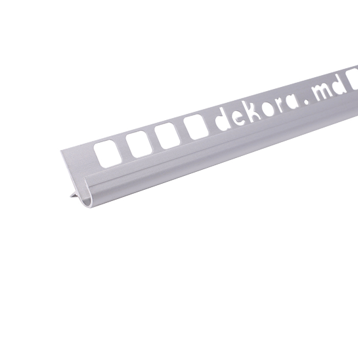 S3, Profil aluminiu semirotund incorporabil pentru trepte, 3 m, Silver Matt