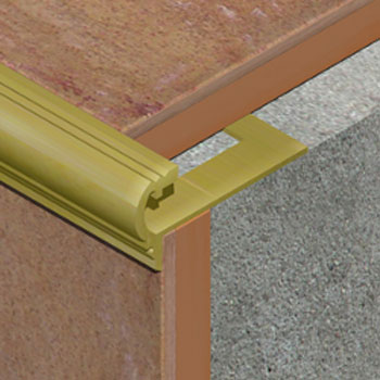 S3, Profil aluminiu semirotund incorporabil pentru trepte, 3 m, Gold Matt