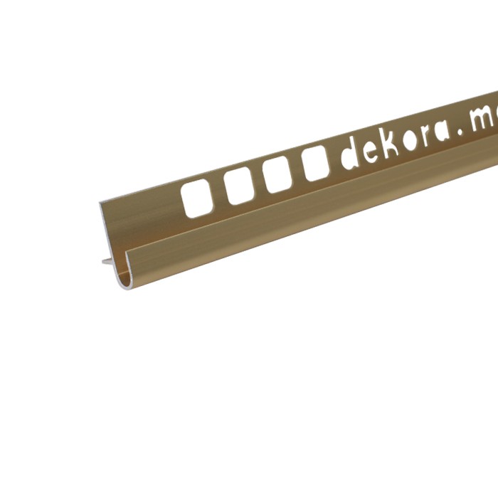 S3, Profil aluminiu semirotund incorporabil pentru trepte, 3 m, Gold Matt