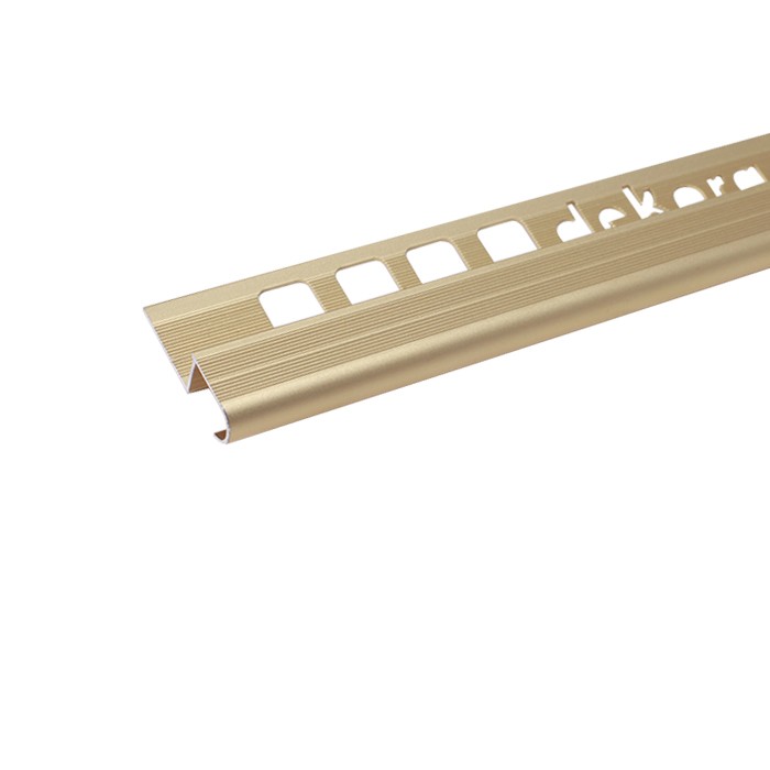 S2, Profil aluminiu pentru trepte, incorporabil, semirotund, 3 m, Gold Matt