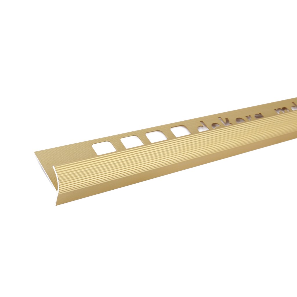 R10, Profil din aluminiu pentru trepte, 10x10 mm, Gold Matt, 2.5 m