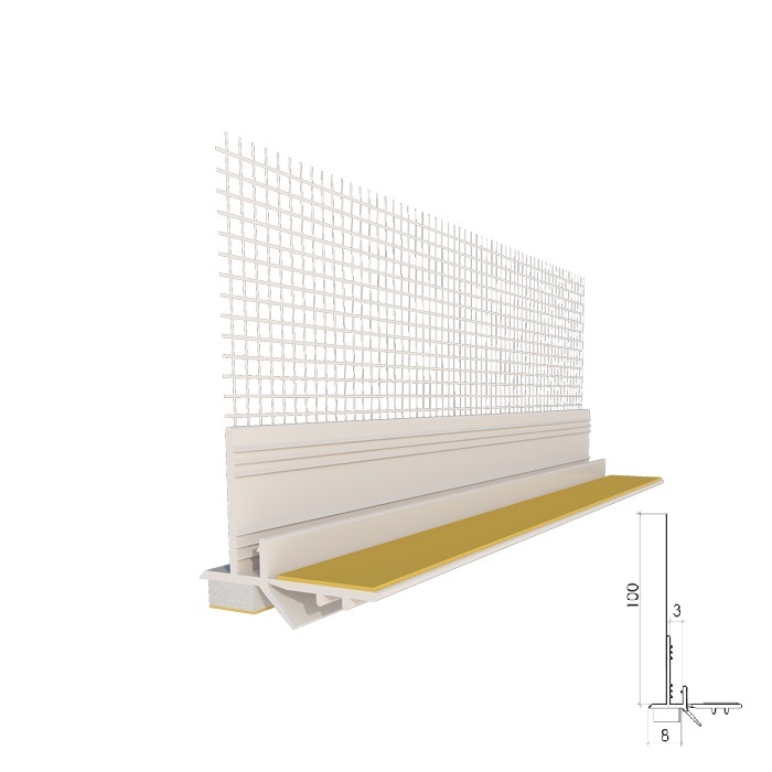 Profil din PVC cu plasă, autoadeziv, pentru geam 3mm