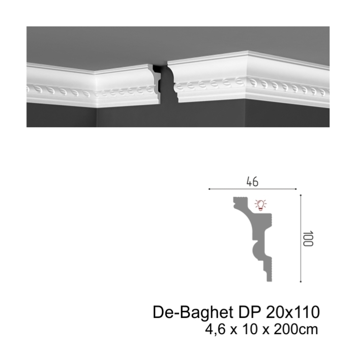 Plinta pentru tavan De-Baghet DP 20x110