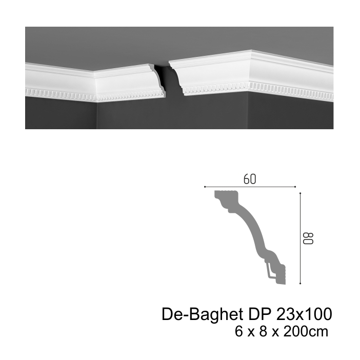 Plinta pentru tavan De-Baghet DP 23x100