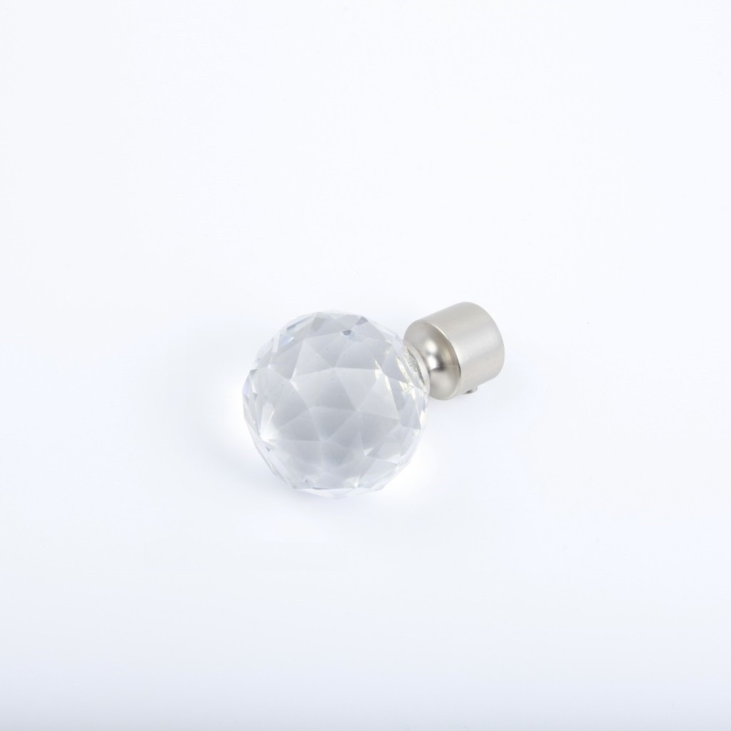 Cap ornamental CRYSTAL pentru galerii STYLUS19, diametru 19mm, Satin