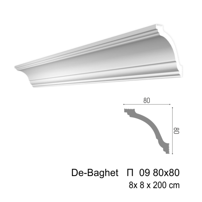 Plinta pentru tavan De-Baghet  П  09  80x80