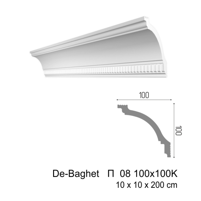 Потолочный плинтус De-Baghet  П  08  100x100 K