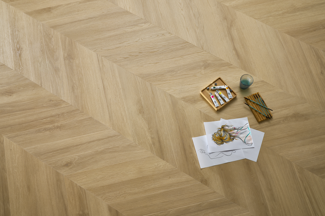 Pardoseala SPC ARBITON colecția Amaron Chevron, STEJAR PRINCETON, CLC 228