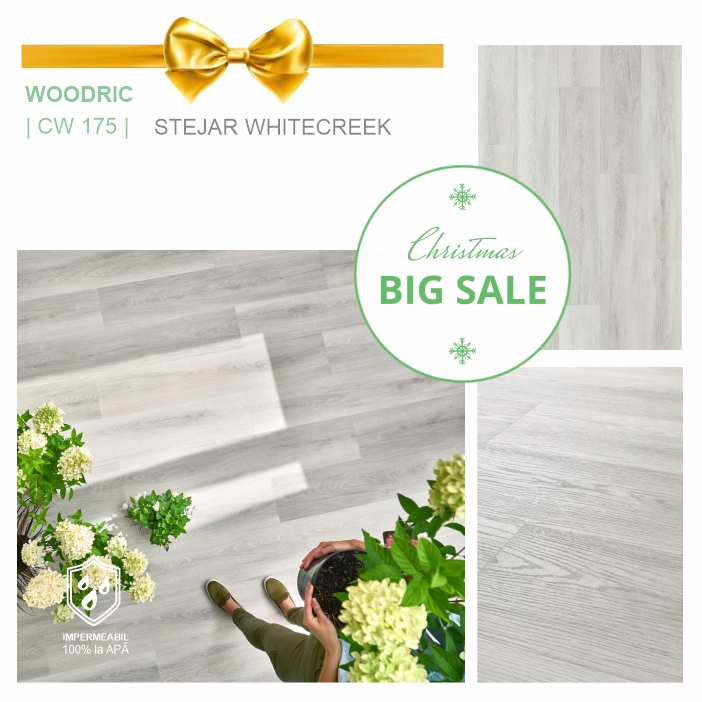 PROMO Pardoseala SPC, Stejar Whitecreek, colecția WOODRIC CW175