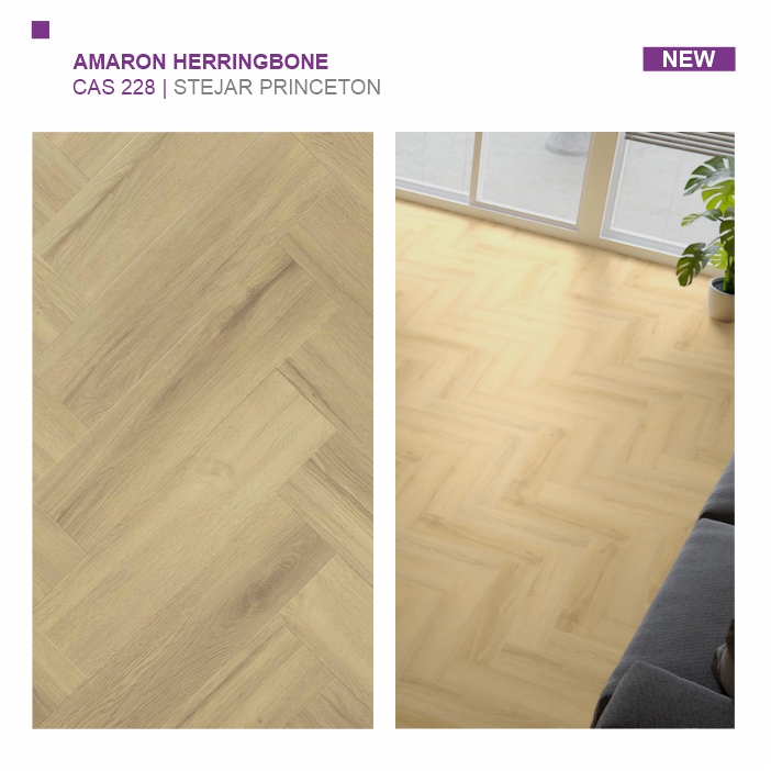 Pardoseala SPC ARBITON colecția Amaron Herringbone EIR, STEJAR PRINCETON, CAS 228