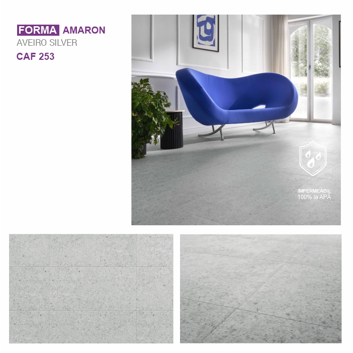Pardoseala SPC ARBITON colecția AMARON FORMA, Aveiro SILVER, CAF 253