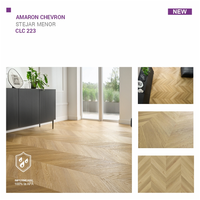 Композитный пол SPC Арбитон колекция AMARON CHEVRON, Дуб Менор, CLC 223
