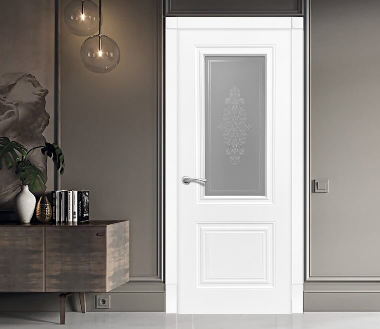 Ușă de interior Kianti cu sticlă, 90 cm, albă