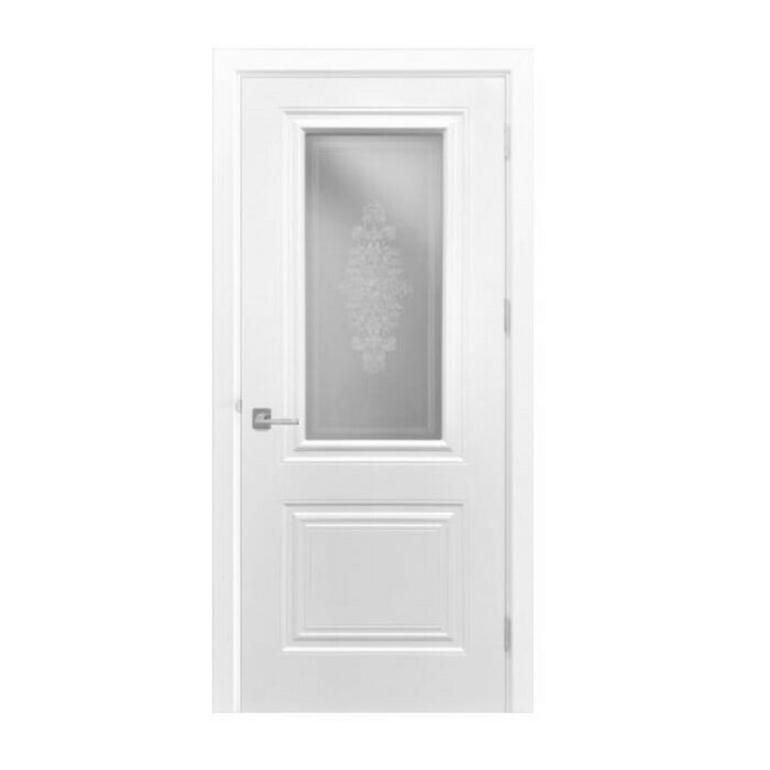 Foaie de ușă de interior Kianti cu sticlă, 80 cm, albă