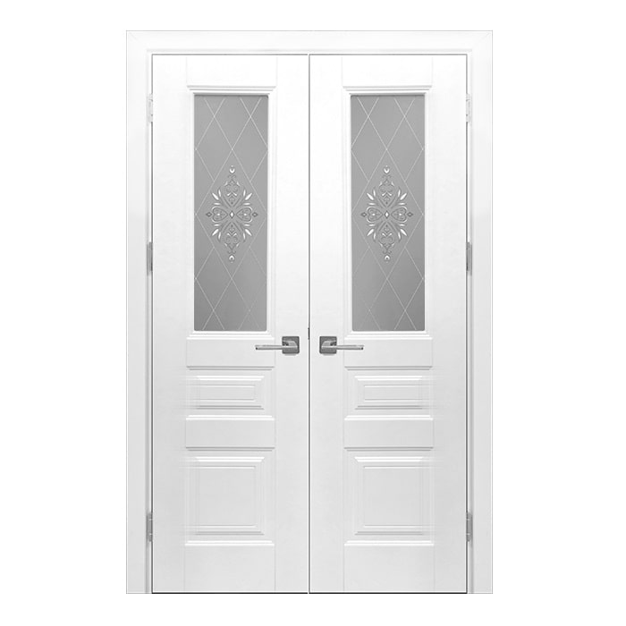 Set uși duble de interior cu sticlă, Retro