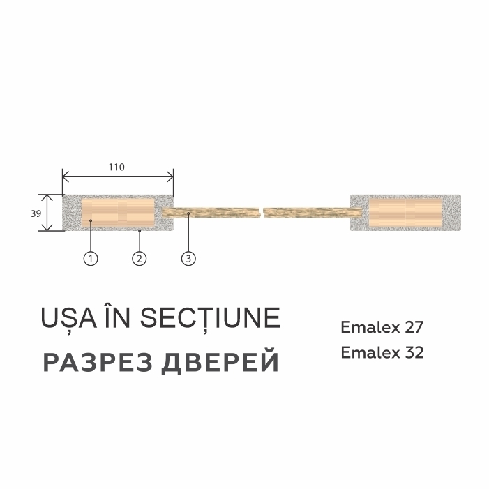 Set uși duble de interior, Emalex 32