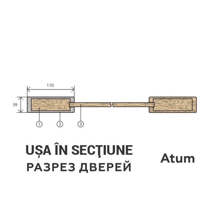 Set uși duble de interior, Atum Pro 27 Antic Loft BG