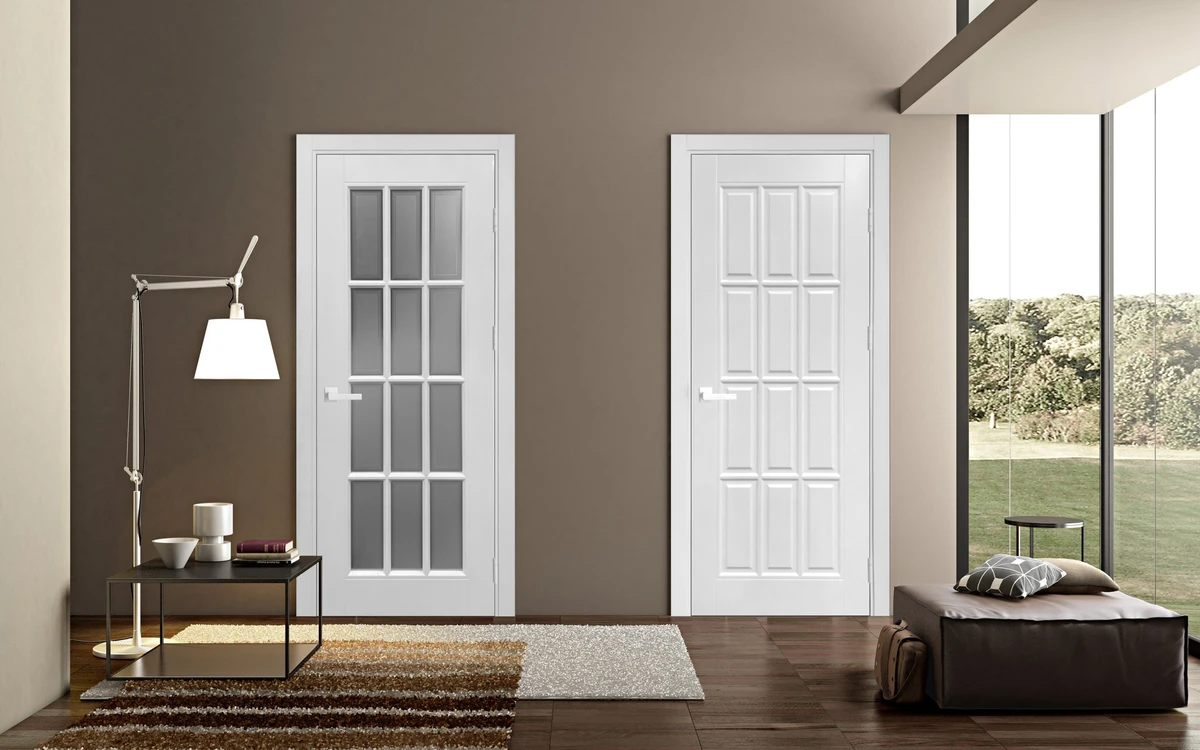 Foaie de ușă de interior Suita cu sticlă 70 cm, albă