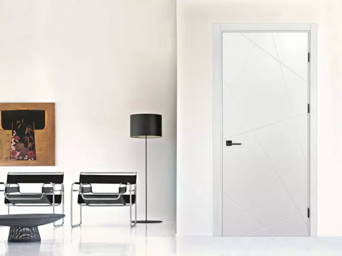 Межкомнатное дверное полотно Meridian, 40 см, белое