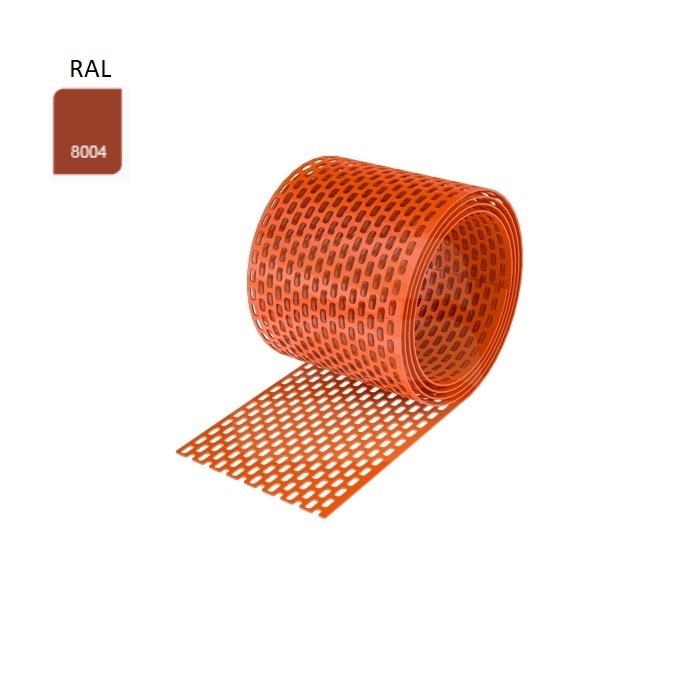 Grila pentru ventilare Eurovent 80mm x 5m, RAL 8004 Roșu