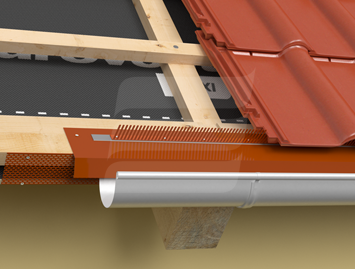 Grila pentru ventilare Eurovent 80mm x 5m, RAL 8004 Roșu