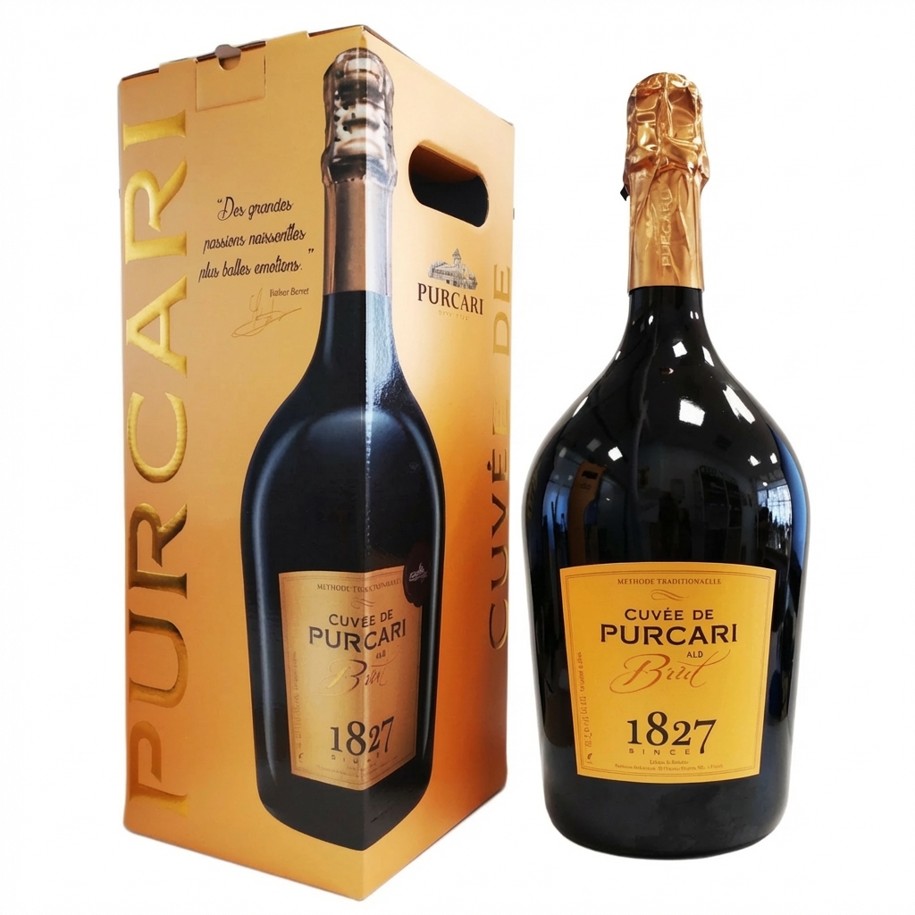 Vin spumant alb brut Purcari in cutie suvenir 0,75L