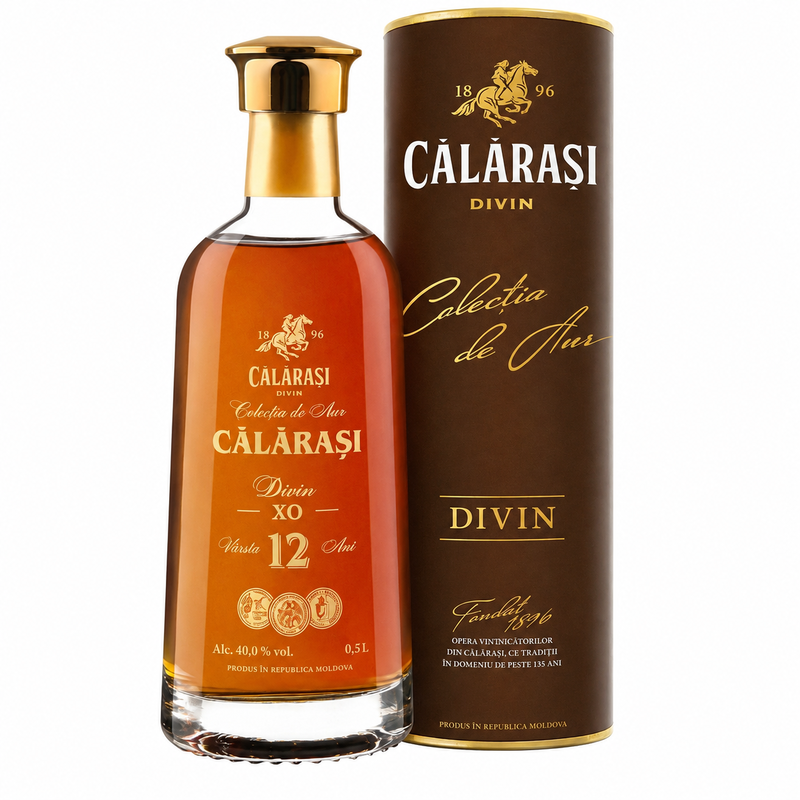Divin Călărași Colectie de Aur 12 Years 40% 0.5L Tubus