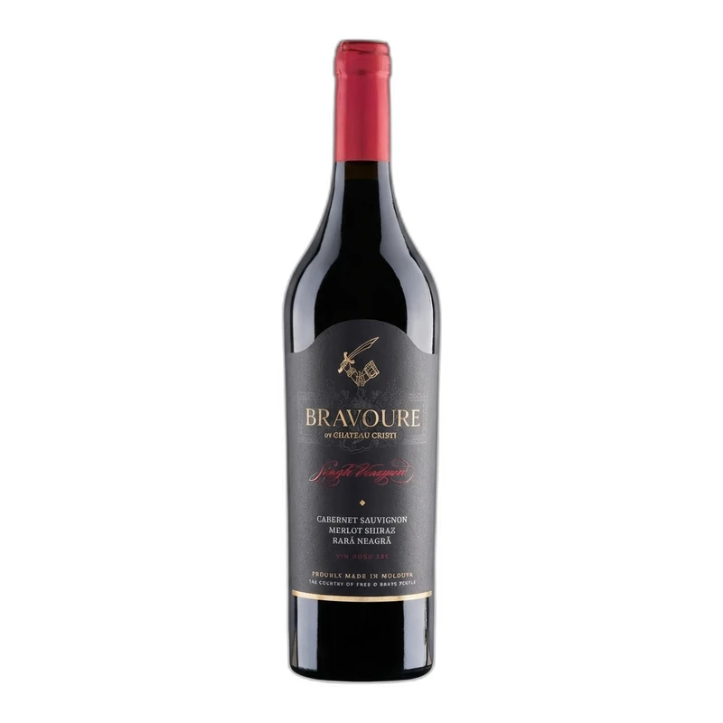 Vin rosu sec Chateau Cristi Bravoure Cabernet-Merlot-Shiraz-Rara Neagra 750ml