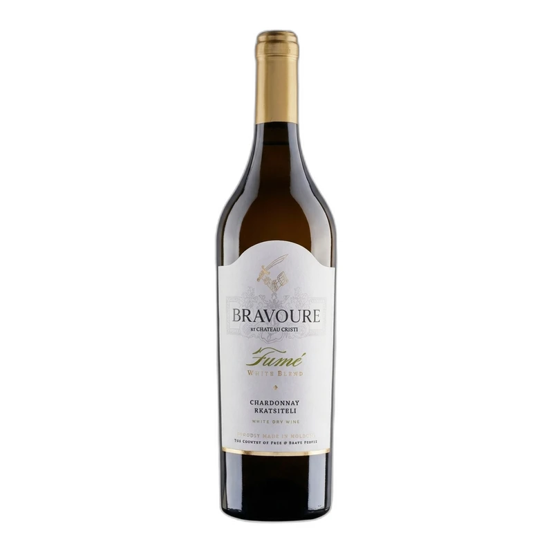 Vin alb sec Chateau Cristi Bravoure Fume Chardonnay-Rkatsiteli 750ml