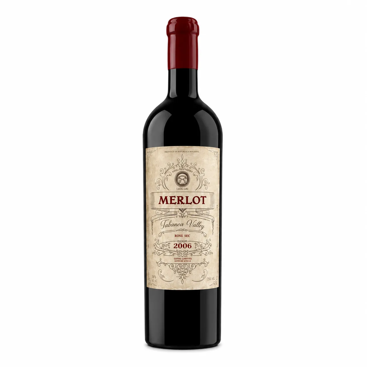 Vin rosu sec Lion Gri Merlot 0.75L c/s 2006