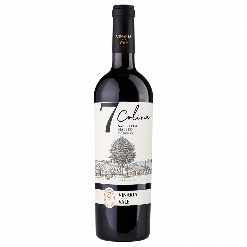 Vin roșu sec Saperavi & Malbec 7 Coline 0,75L