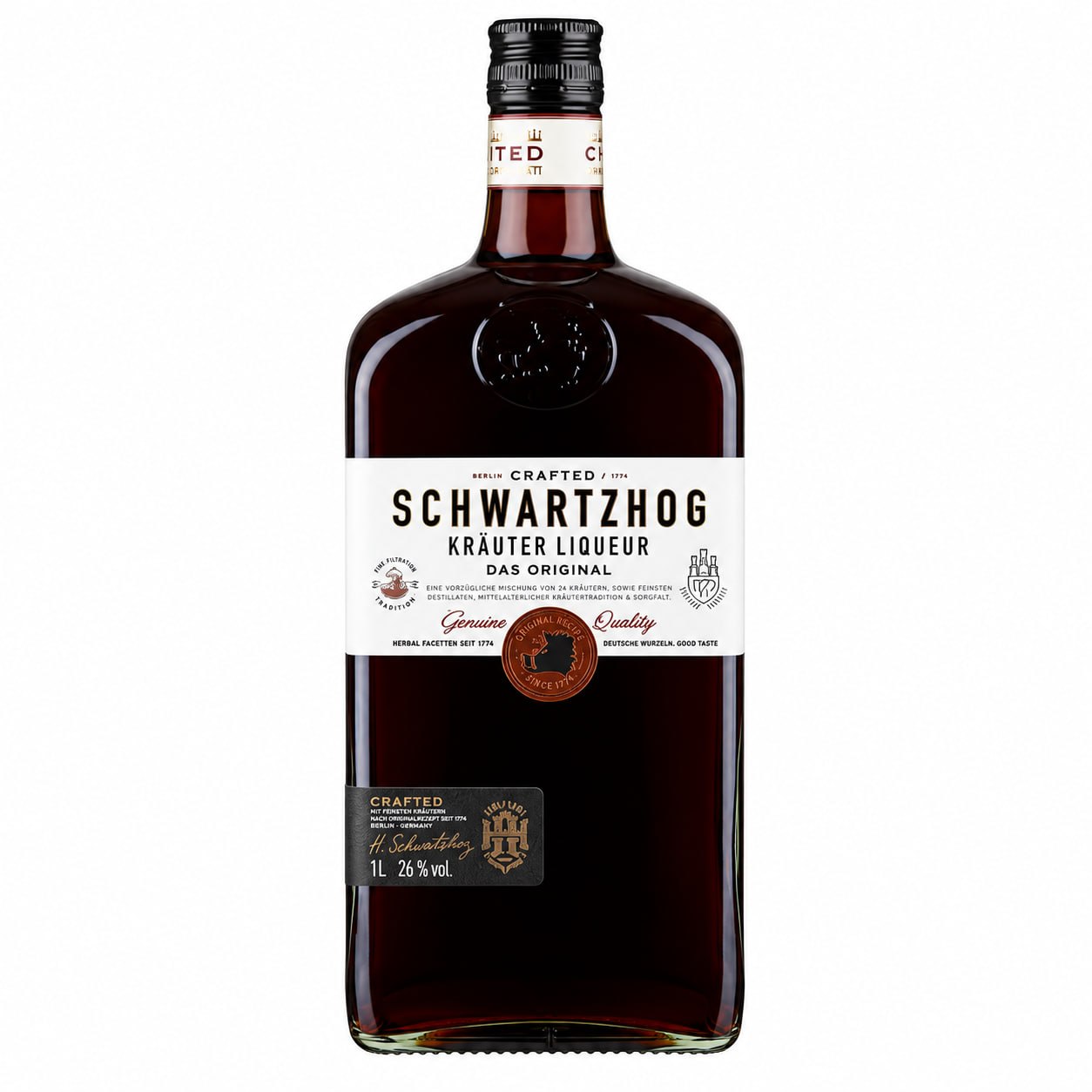 Liqueur Schwartzhog Kräuter 36.7% 1L