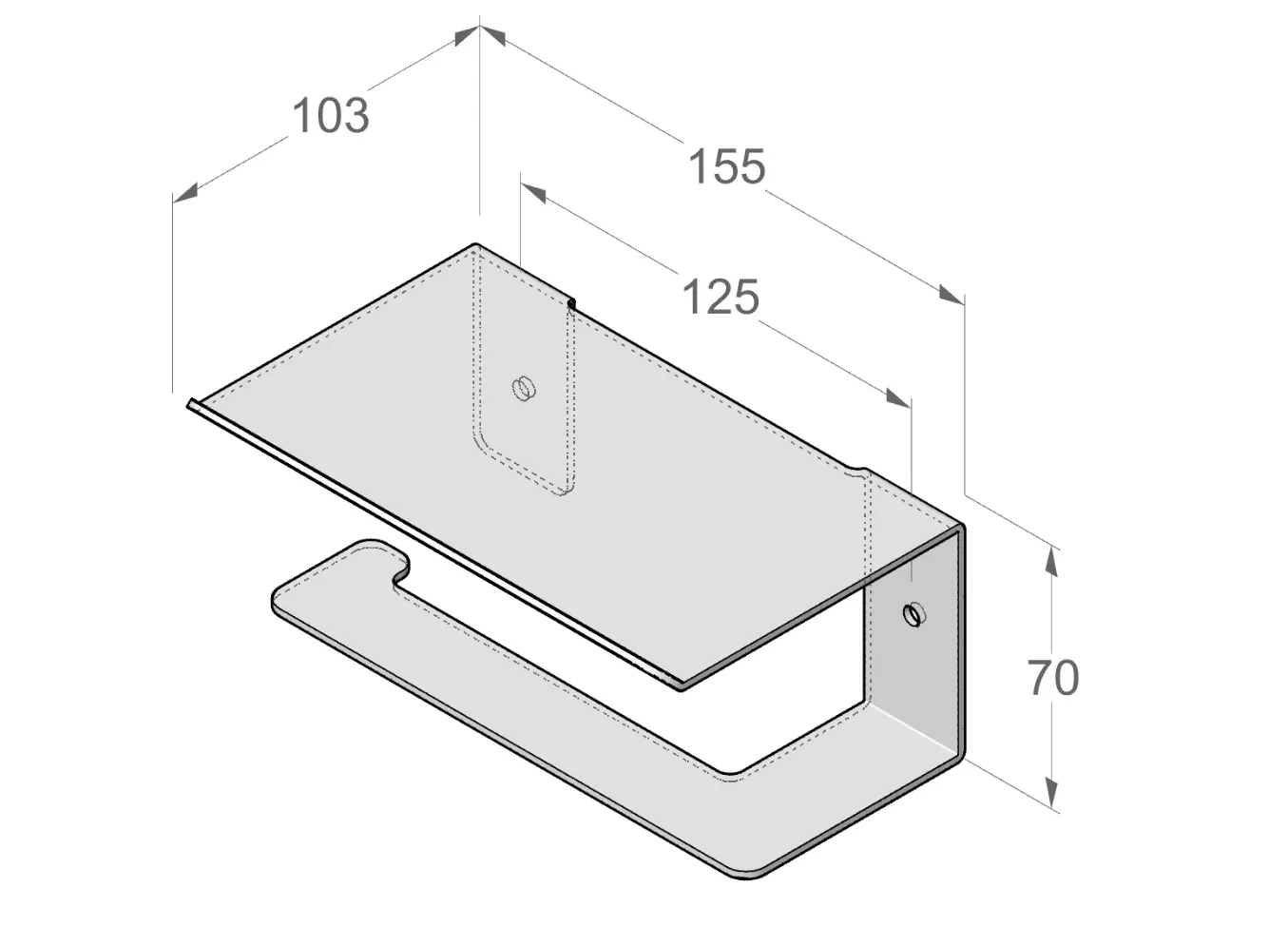 Suportul pentru hârtie igienică BLISS cu raft