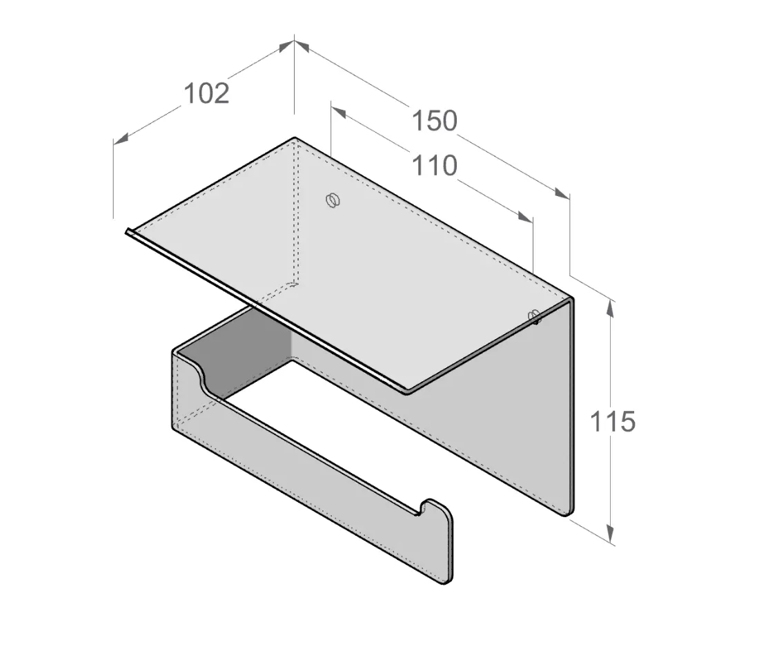 Suport cu raft pentru hârtie igienică Bliss 2