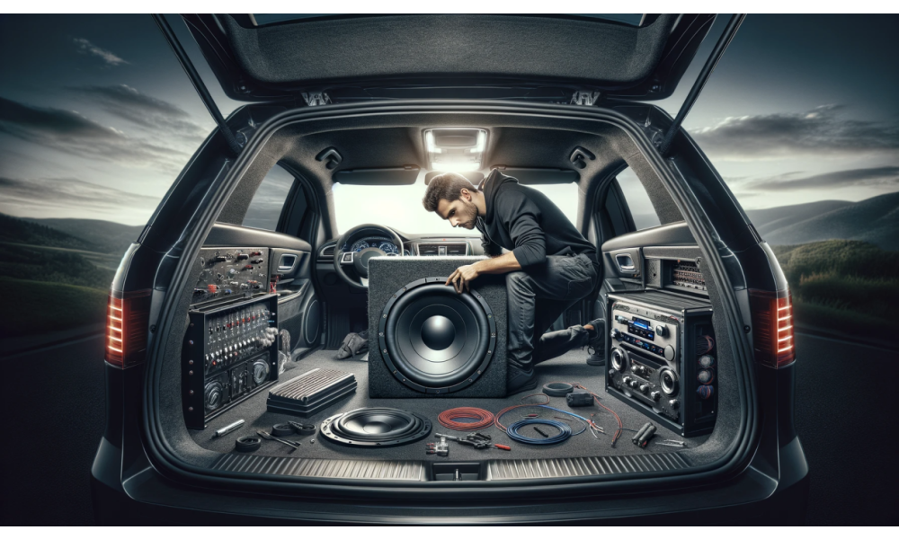 Subwoofer auto activ cu instalare în Moldova!