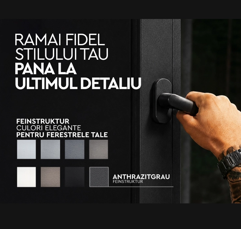 Ferestre mate VEKA Fine Structure. 8 culori în tendințe.