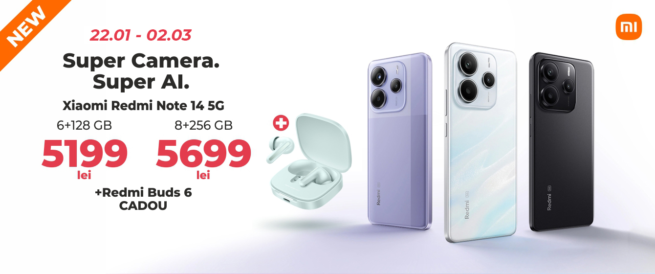 Xiaomi Redmi Note 14 5G + Redmi Buds 6 CADOU!