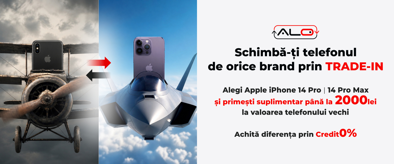 Alegi iPhone 14 Pro | 14 Pro Max prin Trade-In și primești 2000 lei EXTRA la evaluarea iphone-ului vechi