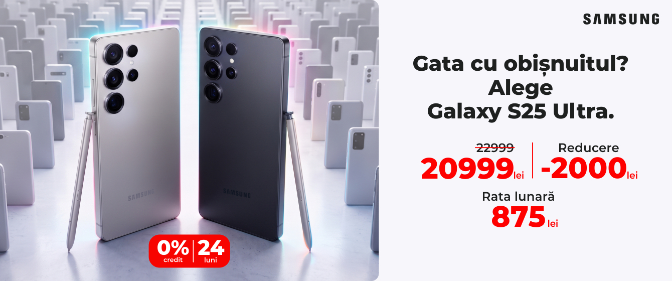 Samsung Galaxy S25 Ultra | Reducere -2000 lei | 0% credit pe 24 luni